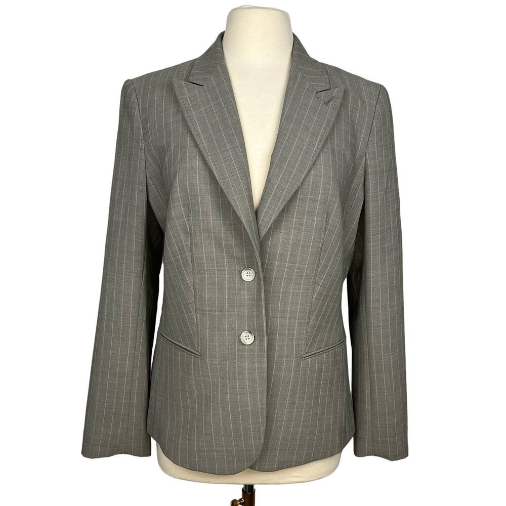 THE LIMITED | Gray & Pink Pinstripe Single Breasted Lined Blazer | Women's 12
